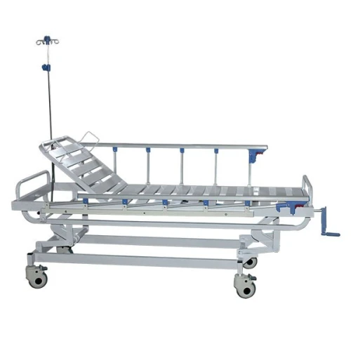 CHARIOT PORTE MALADE GARDE-CORPS EN ALUMINIUM / HAUTEUR VARIABLE