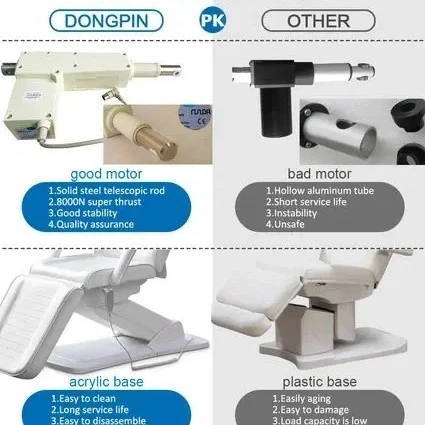 Fauteuil de massage et esthétique électrique à hauteur variable trois sections 