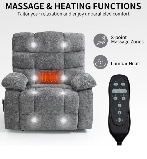 Fauteuil relax releveur électrique Avec massage et chauffage dorsale 