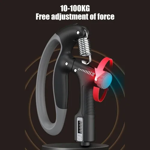 Pince de Force Reglable 10 kg jusqu'a 100 kg avec Compteur LCD  Poignée Fitness Mains & Doigts