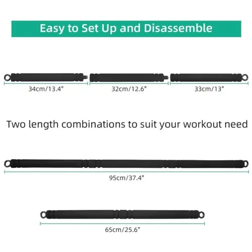Bâton Pilates Yoga Portable avec Bandes Élastiques Résistance pour Fitness et Étirements