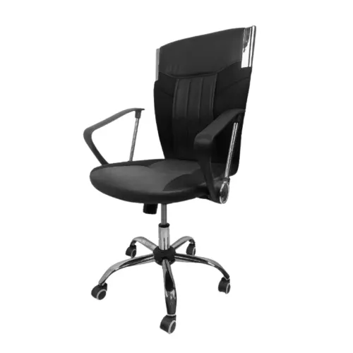 Chaise opérateur de bureau en similicuir et Pieds chromés