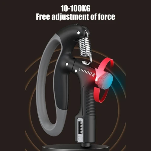 Pince de Force Reglable 10 kg jusqu'a 100 kg avec Compteur LCD  Poignée Fitness Mains & Doigts