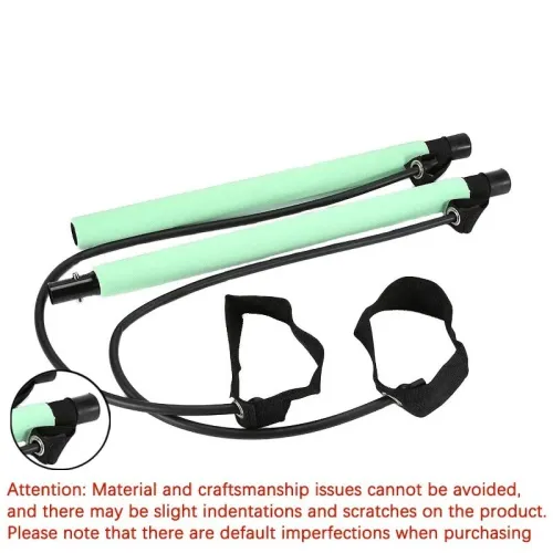 Bâton Pilates Yoga Portable avec Bandes Élastiques Résistance pour Fitness et Étirements
