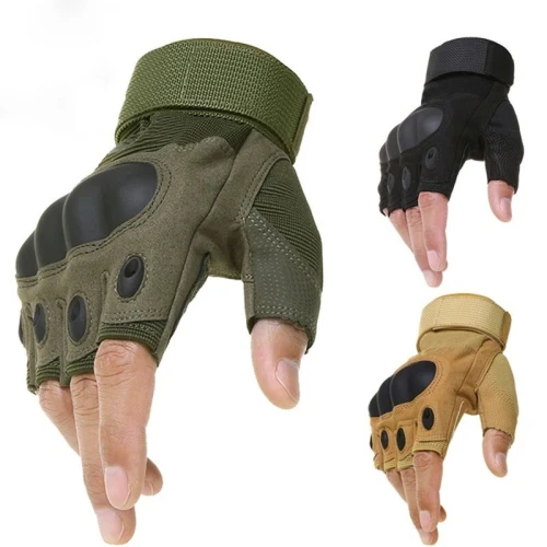 Gants tactiques à demi-doigt, pour Combat, chasse, tir, Paintball, sans doigts