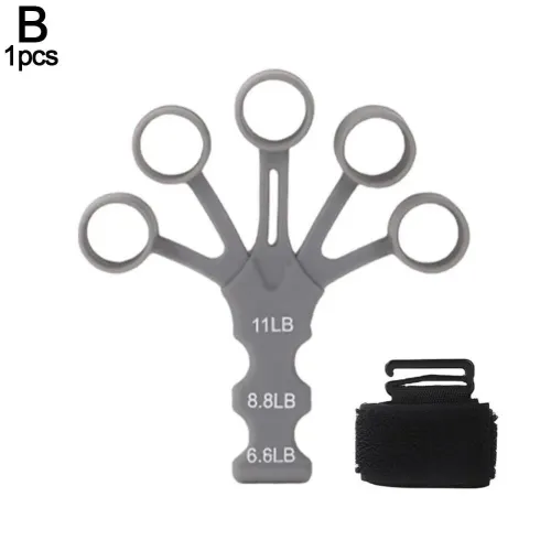 Entraîneur de Force Doigts & Poignet Silicone 5 Doigts Réglable Rééducation Musculation