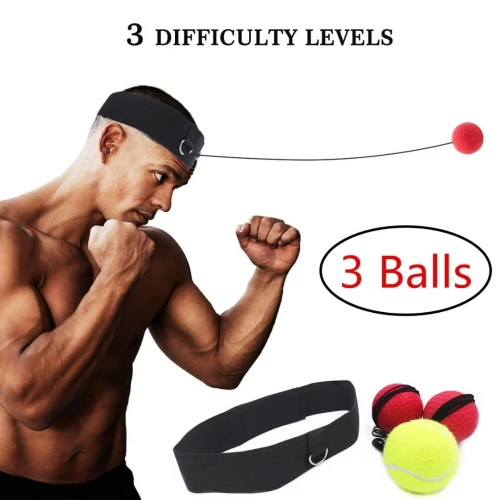Jeu de 3 balles réflexe avec bandeau réglable
