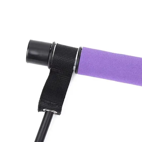 Bâton Pilates Yoga Portable avec Bandes Élastiques Résistance pour Fitness et Étirements