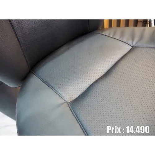 Chaise opérateur de bureau en similicuir Couleur Noir Accoudoirs + Pieds chromés