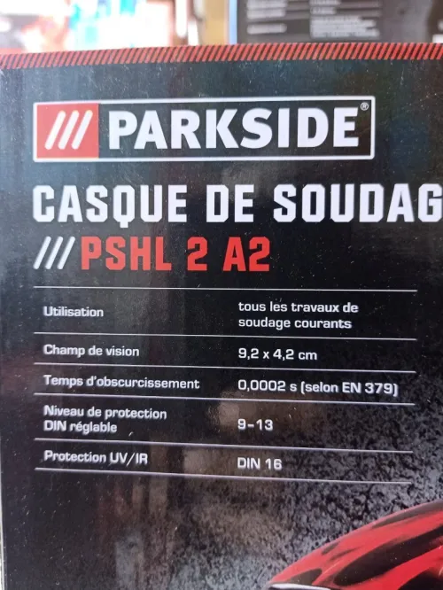 CASQUE SOUDAGE AUTOMATIQUE PARKSIDE.