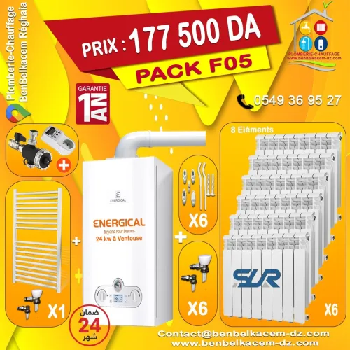 Pack Chaudiere Chauffage Central avec radiateurs Et seche Linge F1/F2/F3/F4/F5/F6/F7