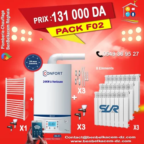 Pack Chaudiere Chauffage Central avec radiateurs Et seche Linge F1/F2/F3/F4/F5/F6/F7