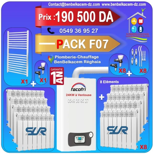 Pack chaudiere murale a gaz FACOFRI 24kw a ventouse F1/F2/F3/F4/F5/F6/F7
