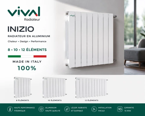 RADIATEUR VIVAL INIZIO 08/10/12 Éléments MADE IN ITALY