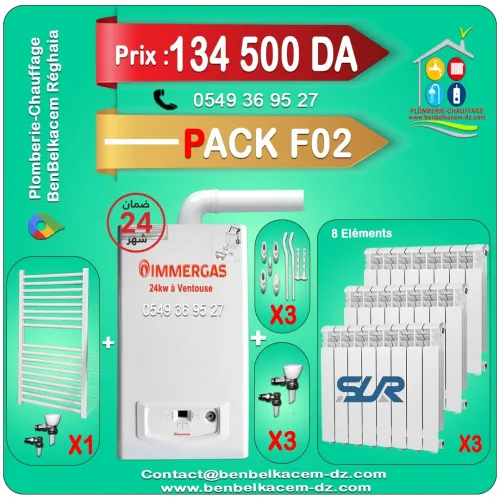 Pack Chaudiere Chauffage Central avec radiateurs Et seche Linge F1/F2/F3/F4/F5/F6/F7