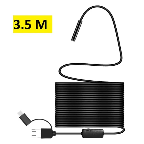 GROS Caméra Endoscopique 3.5 M Cable Rigid - 3 en 1 ( Type-C & Android & PC )
