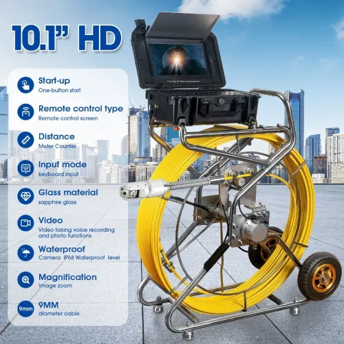 caméra 360 canalisation horizontale كمرة دوارة ( 360 درجة ) أنابيب الصرف الصحي 120متر