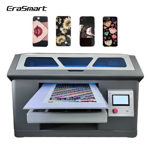 UV ERASMART Imprimante Printer UV à plat A3+(35/45 CM)+ DTF (autocollant de transfert) +rotative 360