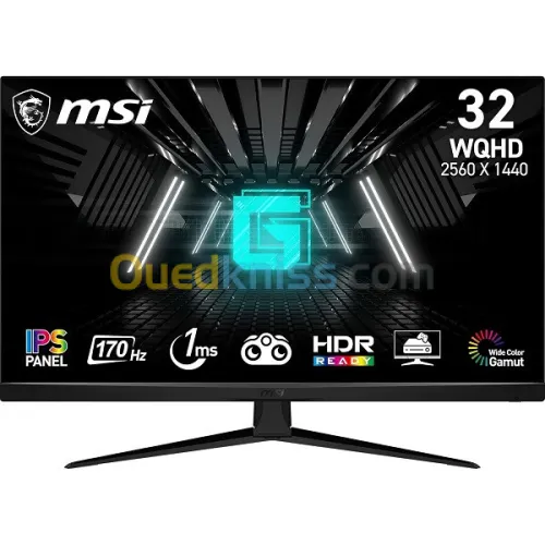 MSI 31.5 G321Q 170HZ QHD IPS 1MS 1xDP1.4 2xHDMI 2.0b 