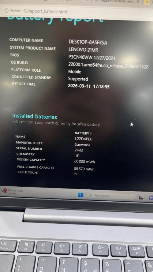 LENOVO THINKBOOK G7  Ultra 7 155H 16RAM 512 SSD INTEL R BATTERIE 99%  ETAT NEUF GARANTIE 06 MOIS
