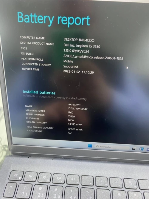 DELL INSPIRON 3530 I7-13TH 15.6'' 16RAM 512SSD  INTEL IRIS XE  BATTERIE +5HEURES
