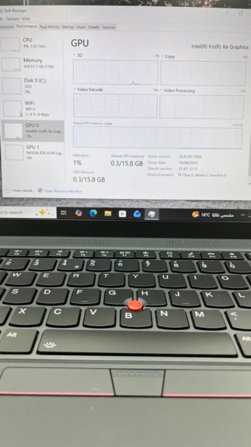 LENOVO THINKPAD P14S I7-13TH PROCESSEUR P 32RAM 512SSD 14'' FHD RTX A500 04GB DÉDIÉE BATTERIE 100%