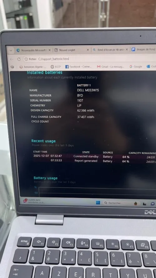 DELL LATITUDE 5520 I7-11TH 16RAM 512SSD INTEL IRIS XE  BATTERIE +3 HEURES
