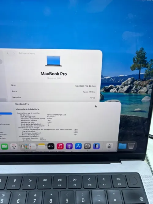 MACBOOK PRO 2021 M1 PRO 14'' 16RAM 512SSD  BATTERIE 90% MDM
