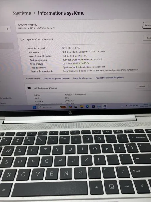 HP PROBOOK 440 G9 I7-12TH 14'' 16RAM 512SSD UHD GRAPHICS BATTERIE 4HEURES