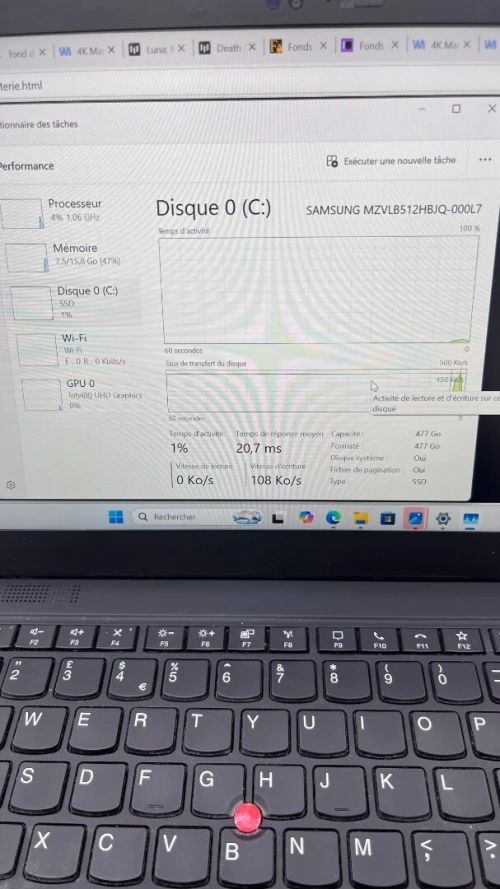 LENOVO THINKPAD X1 CARBON  I5-10TH 16RAM 512 SSD 14'' FHD BATTERIE +4 HEURES  UHD GRAPHICS