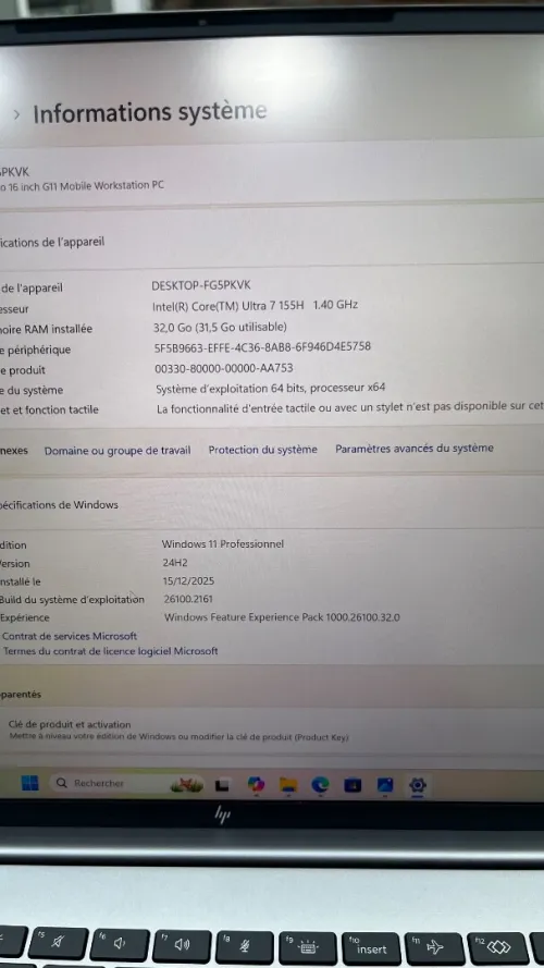 ZBOOK STUDIO G11 16'' Ultra 7 155H 32RAM 512SSD RTX 4070 08GB DÉDIÉE BATTERIE +5 HEURES