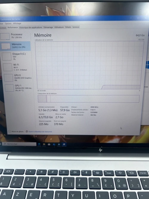HP ZBOOK FURY 16 G11 i7-13850HX 16'' 64RAM 2TB SSD NVIDIA RTX 1000 Ada 06GB DÉDIÉE 