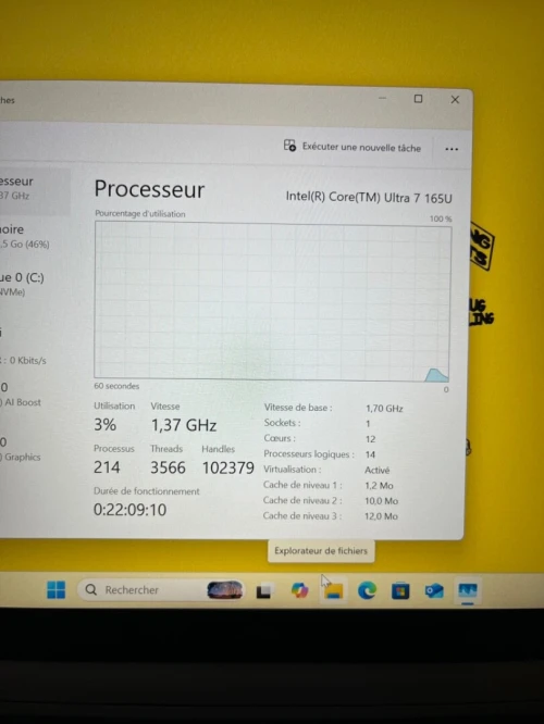 DELL LATITUDE 7350 FINITION ALUMINIUM Ultra 7 165U  16RAM 256 SSD 13.3'' FHD+ INTEL R GRAPHICS BATTERIE 100%  EXCELLENT ÉTAT GARANTIE 06 MOIS A4-6