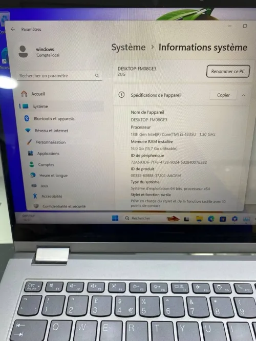 LENOVO THINKBOOK 14S G3 X360 TACTILE I5-13TH 14'' 16RAM 256SSD  INTEL IRIS XE  