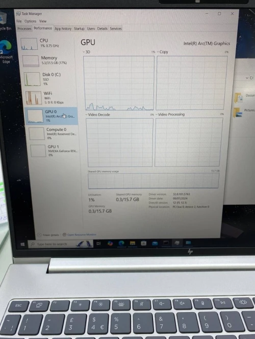 HP ELITEBOOK 660 G11 ULTRA 7 155H 16'' 32RAM 1TB SSD INTEL RTX 2050 04GB DÉDIÉE BATTERIE 97%