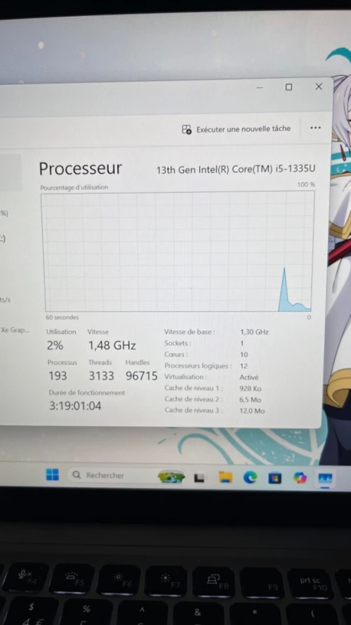 DELL LATITUDE 7440  FINITION ALUMINIUM I5-13TH 16RAM 256 SSD 14''TACTILE FHD+ BATTERIE + 4 HEURES INTEL IRIS XE BIN ETAT  GARANTIE 06 MOIS
