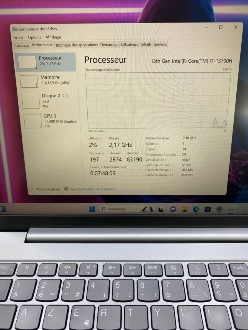 LENOVO THINKBOOK G6 14''  i7-13700H 2.40 GHz 14COEURS  16RAM 512SSD  INTEL UHD BATTERIE 100%