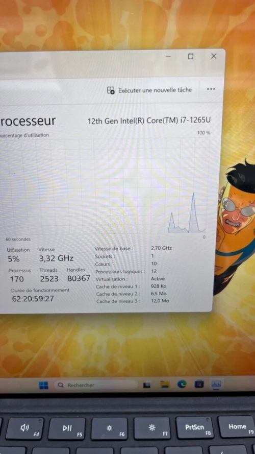 SURFACE PRO 9 13'' 2K I7-12TH 32RAM 1TB SSD IRIS XE  BATTERIE + 3.5 HEURES