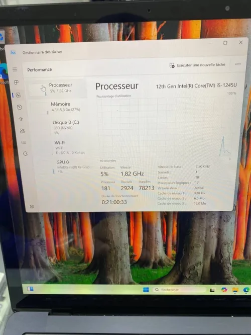 SURFACE LAPTOP 5  I5-12TH 13.5'' TACTILE 3K 16RAM 256SSD INTEL IRIS XE  GRAPHICS BATTERIE +4HEURES