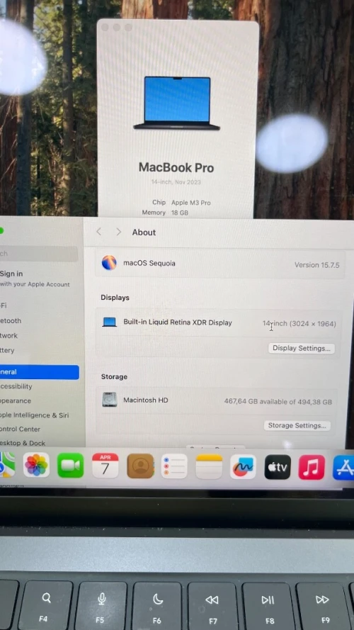 MACBOOK PRO 2023 M3 PRO 14'' 18RAM 512 SSD BATTERIE 87% CYCLE  185 TRÈS  BON ETAT  GARANTIE 06 MOIS A2-5 LIBÉRÉ OFFICIEL