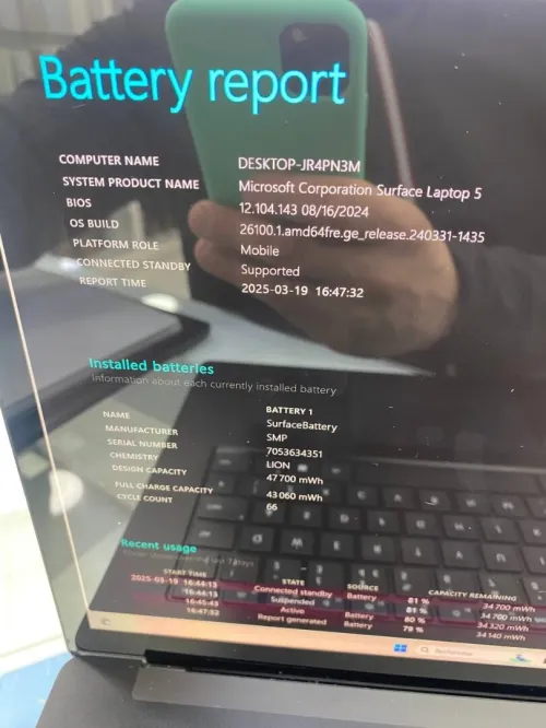 SURFACE LAPTOP 5  I7-12TH 15'' TACTILE 3K 32RAM  1TB SSD 