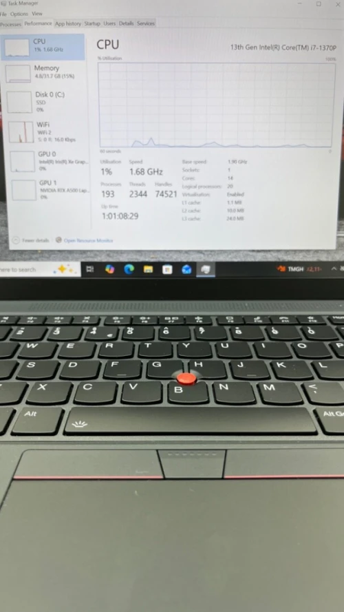 LENOVO THINKPAD P14S I7-13TH PROCESSEUR P 32RAM 512SSD 14'' FHD RTX A500 04GB DÉDIÉE BATTERIE 100%