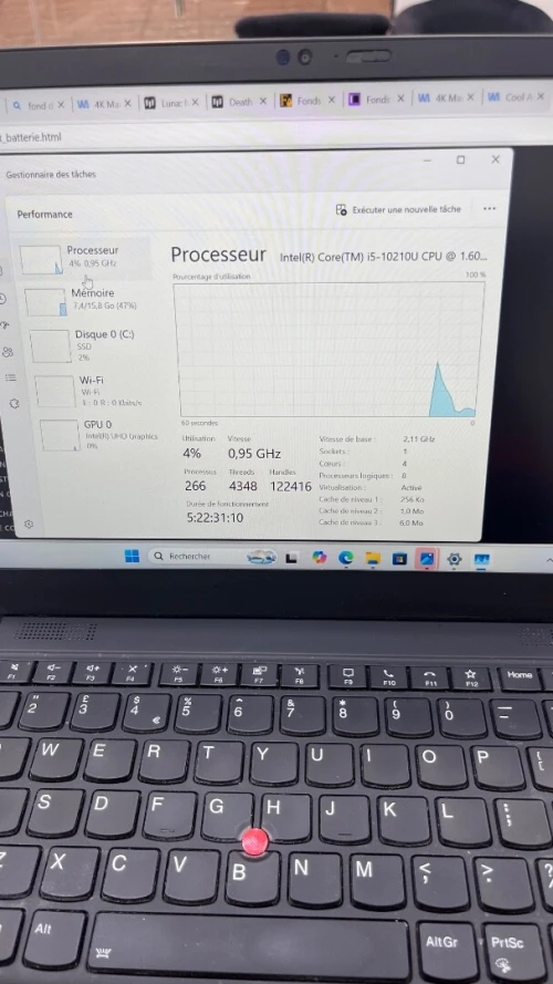 LENOVO THINKPAD X1 CARBON  I5-10TH 16RAM 512 SSD 14'' FHD BATTERIE +4 HEURES  UHD GRAPHICS