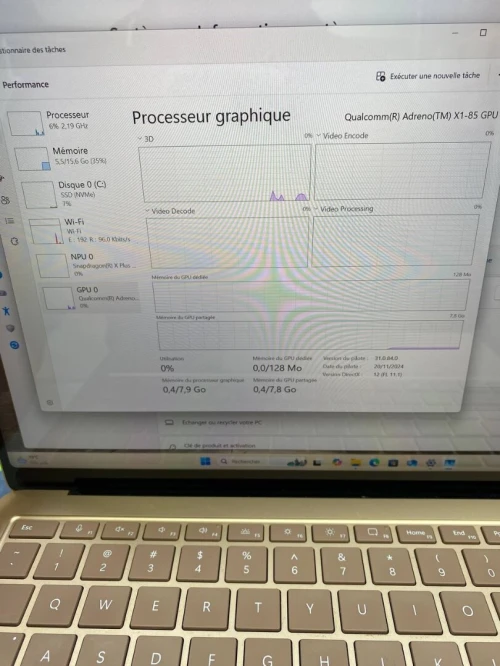 SURFACE LAPTOP 7 Snapdragon(R) X 10-core  13.8 3K 16RAM 512SSD BATTERIE 100% 