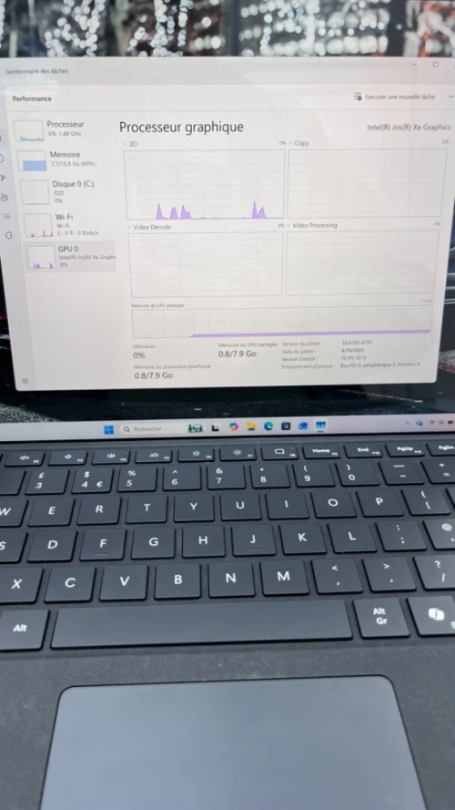 SURFACE PRO 9 I5-12TH 16RAM 256SSD IRIS XE BATTERIE +4 HEURES