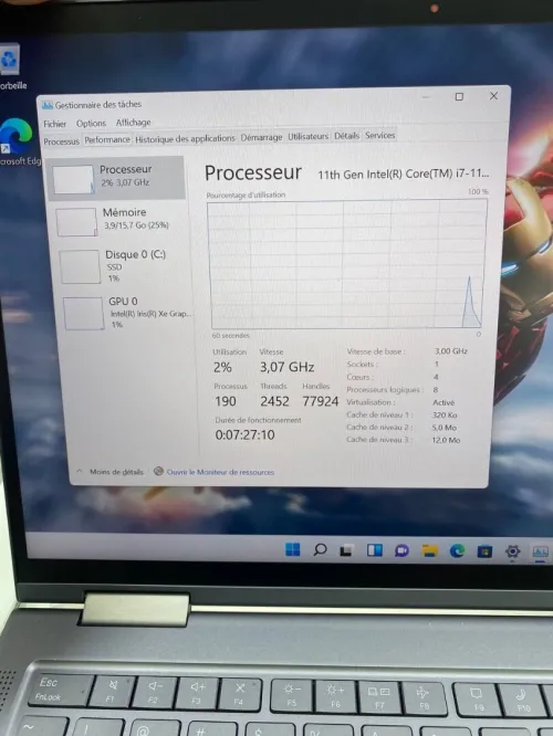 LENOVO X1 YOGA I7-11TH VPRO 14'' X360 TACTILE  16RAM 512SSD  INEL IRIS XE BATTERIE 100%