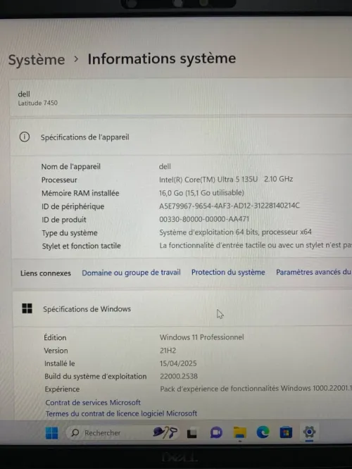 DELL LATITUDE 7450 ULTRA 5  135U 14'' 16RAM 512SSD INTEL R GRAPHICS 