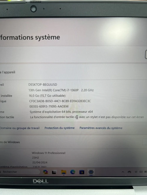 DELL PRECISION 3480  I7-13TH 16RAM 512SSD RTX A500 04G DDR6 BATTERIE 100% 