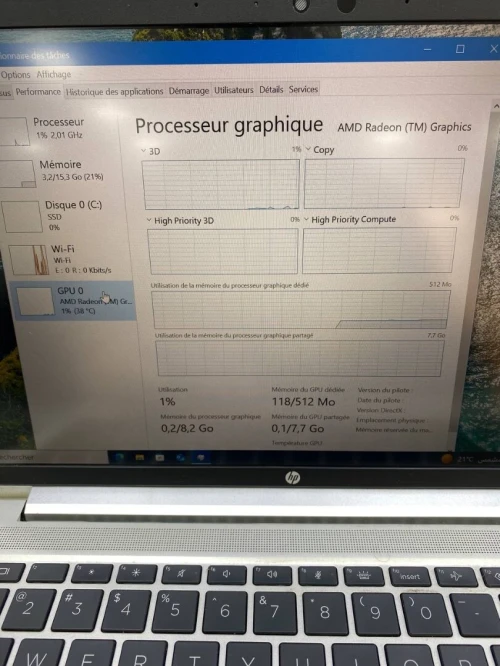 HP PROBOOK 445 G9 AMD Ryzen 7 PRO 5825U 16RAM 512SSD AMD RADEON  BATTERIE +3HEURES