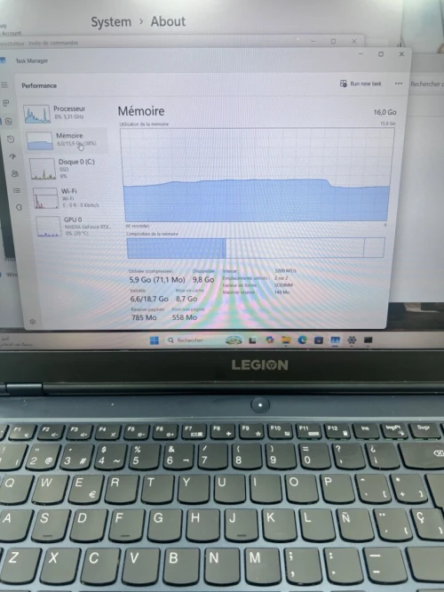 LENOVO LEGION 5 15ACH6H 15.6'' Ryzen 7 5800H 16RAM 1TB SSD RTX 3060 06GB DÉDIÉE BATTERIE +5 HEURES